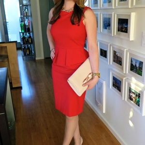 J Crew Red Peplum Dress